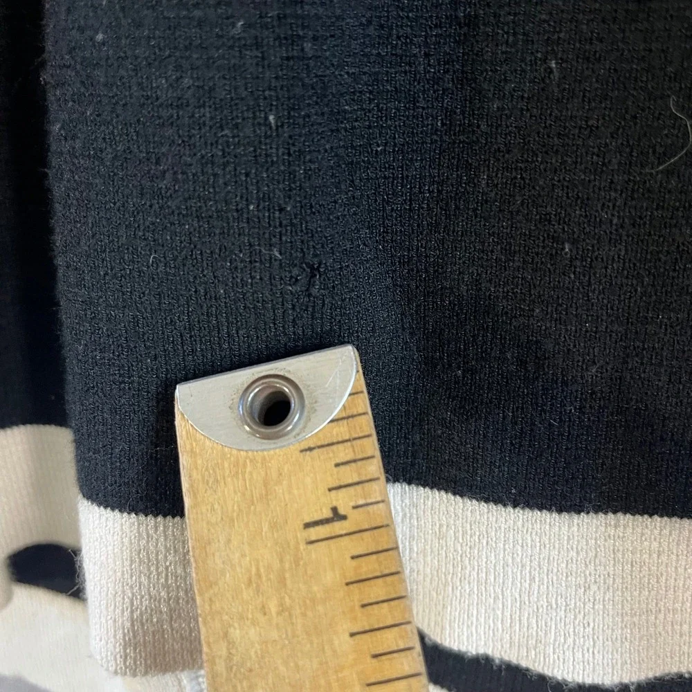 Zara Knit Cardigan Womens S Black Longline Pearl Button Contrast Trim *See Desc* - Picture 5 of 10